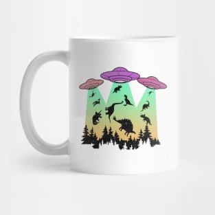 UFOs and Dinosaurs Distressed Mug